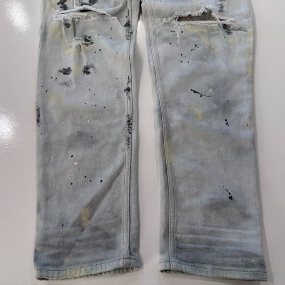 Hudson Zack Sprayed Gray Paint Splatter Skinny Jeans Men's Size 40 NWT NEW - Picture 2 of 12